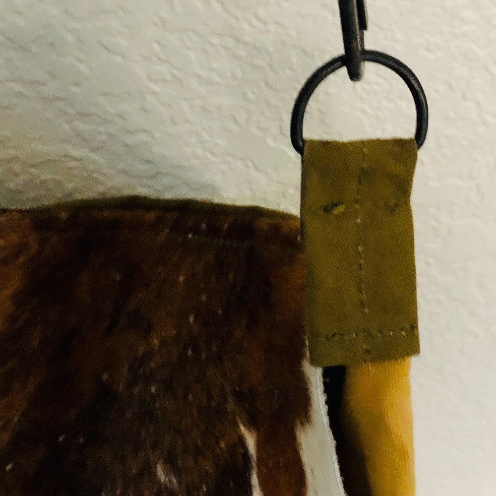 Side Body Bag Real Cow Hid Canvas Leather Strap - Picture 2 of 15